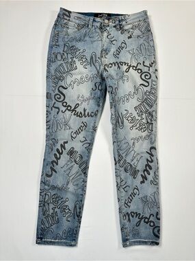 Joseph Ribkoff Graphic Print Crop Denim Jeans 10